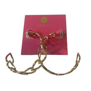 True to form Gold Toned Open Heart 3/4 Hoop Earrings.